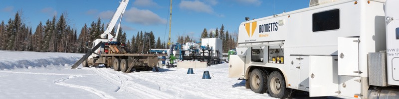 Truck and equipment winter jobsite